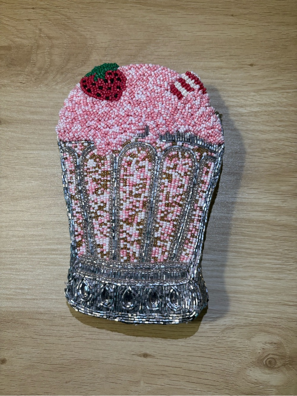Viral Beaded Pink Milkshake w/ cross body strap